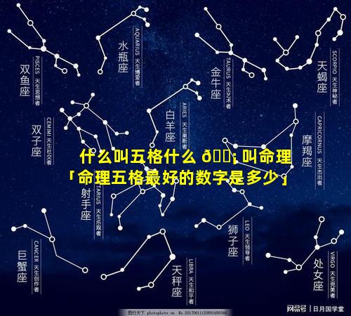 什么叫五格什么 🐡 叫命理「命理五格最好的数字是多少」